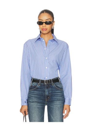 Polo Ralph Lauren Oversize Fit Striped Cotton Shirt in Blue. Size XXL. Also in L.