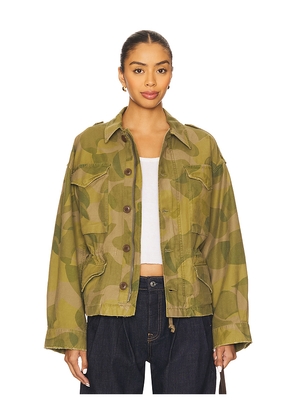 Polo Ralph Lauren Printed Cropped Field Jacket in Army. Size M. Also in S, XL, XS, XXS.