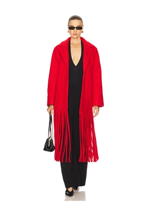 SIMONMILLER Vero Fringe Coat in Red. Size L. Also in M.