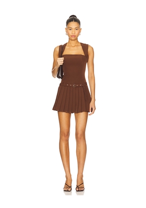 superdown Giulia Mini Dress in Brown. Size L. Also in M, S, XS.