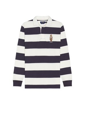 Polo Ralph Lauren Long Sleeve Novelty Heritage Bear Rugby Polo in Blue. Size S. Also in L.