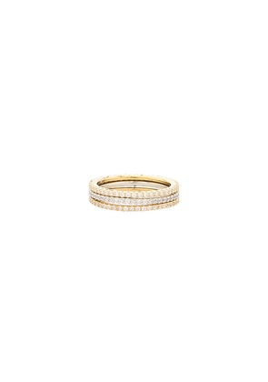 SHASHI Eternity Band Ring Set in Metallic Gold,Metallic Silver. Size 6. Also in 5, 7, 8.