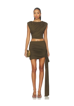 superdown Jhazala Skirt Set in Olive. Size M. Also in S.