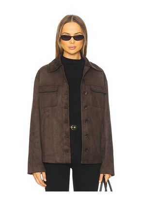 Tularosa Irene Faux Suede Jacket in Brown. Size S. Also in XL, XXS.