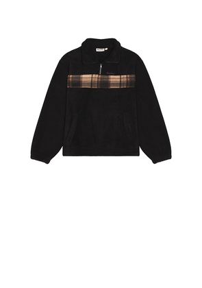 Rhythm Checkered Fleece Quarter Zip in Black. Size S. Also in M.
