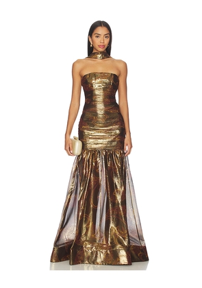 retrofete Syden Dress in Metallic Gold. Size S. Also in XL, XS.