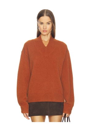 SRG Doris Cashmere V-neck Sweater in Rust. Size L. Also in M, S, XS.
