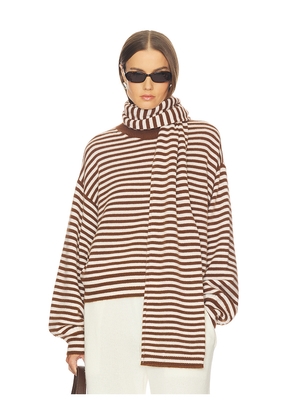 SRG Waldo Striped Cashmere Sweater & Scarf in Multi. Size L. Also in M, S, XS.