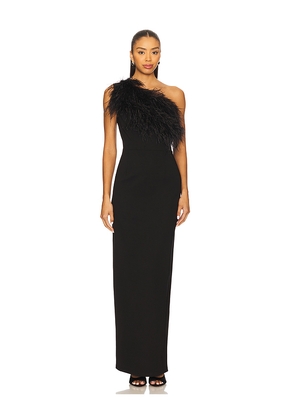 SANS FAFF Blair Feather Gown in Black. Size M. Also in S, XS.