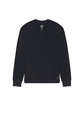 TOPO DESIGNS Global Waffle Henley in Black. Size XL/1X. Also in S.