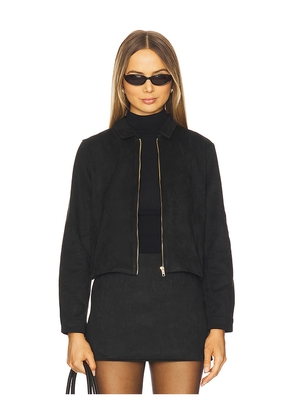 SNDYS Jacqui Faux Suede Jacket in Black. Size L. Also in M, S, XL, XS, XXL, XXS.