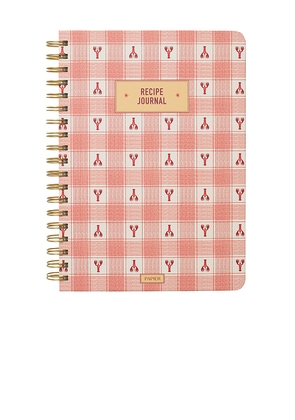 Papier Lobster Gingham Spiral Recipe Journal in Red.