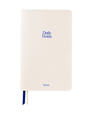 Papier Daily Notes Soft Faux Leather Lined Notebook in Cream.