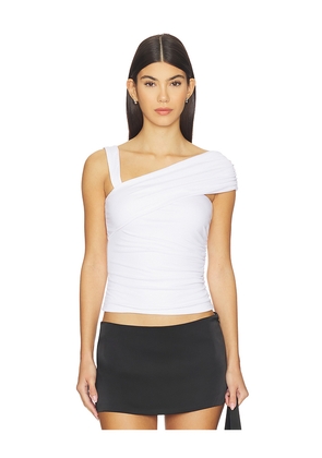 Runaway The Label Larsen Drape Off Shoulder Top in White. Size L. Also in M, S, XL, XS.