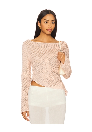 superdown Jayne Long Sleeve Top in Blush. Size M. Also in L, S, XL, XS, XXS.