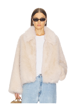 SRG Erin Faux Fur Jacket in Cream. Size L. Also in M, S, XS.
