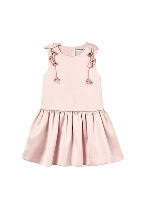 self-portrait Kids Satin Sleeveless Flower Dress in Pink. Size 4/5T. Also in 5/6T, 6/7, 7/8.