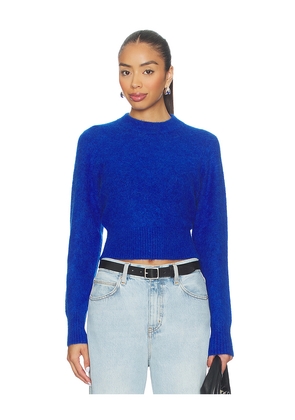 PISTOLA Sara Shrunken Crewneck Sweater in Blue. Size M. Also in S, XL, XS.