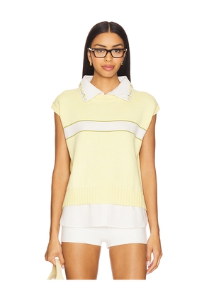 YLLW THE LABEL Stuart Oxford Vest in Lemon. Size M. Also in S, XS.