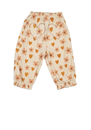 Wild Wawa Heart Pocket Pants in Cream. Size 2/3. Also in 3/4, 5/6.
