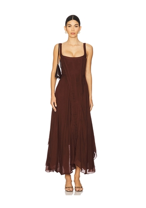 Understated Leather Honey Moon Dress in Chocolate. Size M. Also in L, S, XS.