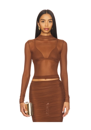 SEROYA Raffaella Top in Brown. Size L. Also in M, S, XS.