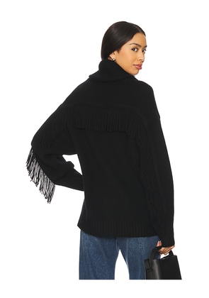 White & Warren Luxe Fringe Coatigan in Black. Size M. Also in S, XS.