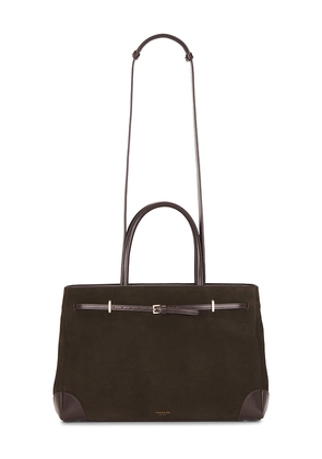 VERAFIED Suede Book Tote Bag in Brown.