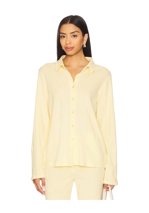 VIR VITA Eloise Pointelle Shirt in Lemon. Size L. Also in XL.
