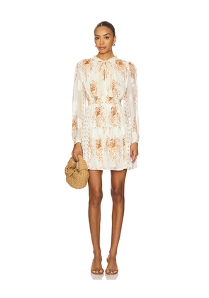 Ulla Johnson Maris Necktie Long Sleeve Mini Dress in Cream. Size 12. Also in 8.
