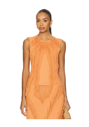 Ulla Johnson Bonnie Sleeveless Knit Top in Tangerine. Size L. Also in S, XS.