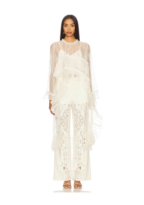 Sea Cornelia Solid High Low Top in Cream. Size L. Also in M, S, XL, XS.