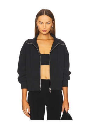 Varley Gibbs Zip Through Sweatshirt in Black. Size M. Also in S.