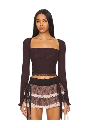 Zemeta Cozy Knit Top in Burgundy. Size M. Also in XS.