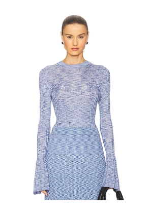 Zimmermann Mouline Long Sleeve Top in Blue. Size 1/S. Also in 2/M, 3/L.