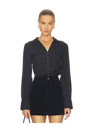 PAIGE Camu Shirt in Black. Size 0. Also in 00, 10, 14, 2, 4, 6, 8.