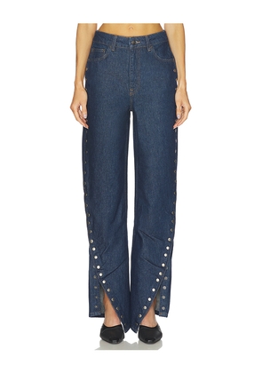 ROTATE Buttoned Wide Leg in Navy. Size 24. Also in 25, 26, 27, 28, 32.