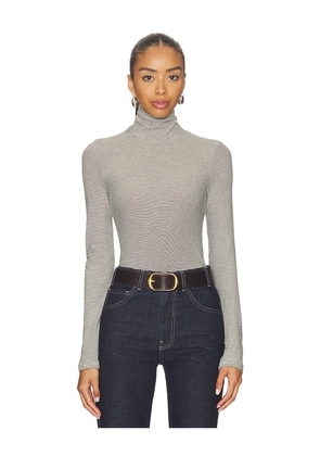 perfectwhitetee Cindy Stripe Jersey Turtleneck in Black,White. Size L. Also in M, S, XS.