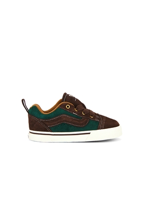 Vans Toddlers Knu Skool Elastic Lace in Brown,Green. Size 7.5. Also in 8, 8.5, 9, 9.5.