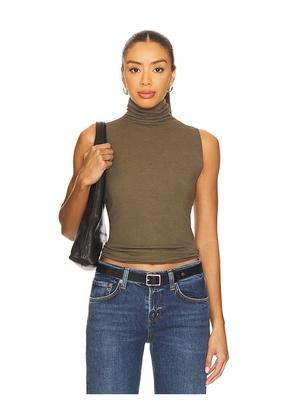 Vince Sleeveless Turtleneck Top in Olive. Size M. Also in XL.
