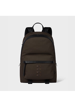 Paul Smith Khaki Cordura Laser 'Signature Stripe' Backpack Brown