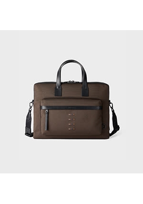 Paul Smith Khaki Cordura Laser 'Signature Stripe' Folio Brown