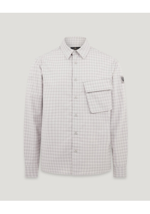 Belstaff Scale Shirt Men's Brushed Cotton Cement Grey / Silver Birch Size 3XL