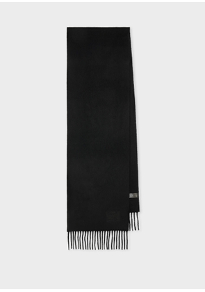Paul Smith Black Cashmere Logo Scarf