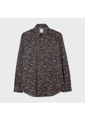 Paul Smith Tailored-Fit Navy 'Liberty Floral' Shirt Blue