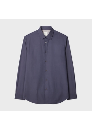 Paul Smith Tailored-Fit Stone Blue Cotton Poplin Shirt