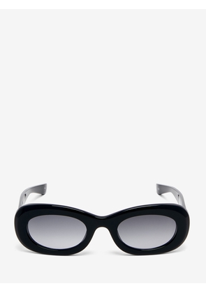 ALEXANDER MCQUEEN - McQueen Logo Oval Sunglasses - Item 841891J07491053