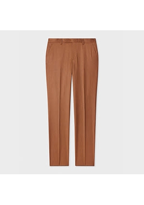 Paul Smith Tapered-Fit Cinnamon Overdyed Wool-Cashmere Flannel Trousers Brown