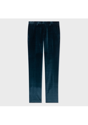 Paul Smith Slim-Fit Navy Velvet Trousers Blue