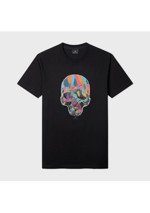 PS Paul Smith Black Organic Cotton 'Multicolour Skull' T-Shirt
